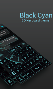 Download GO Keyboard Black Cyan Theme